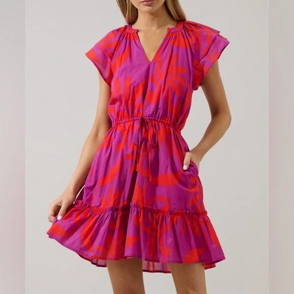 Sugarlips Fuchsia and Scarlet Mini Dress - Picture 2 of 10